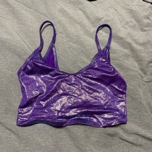J. valentine purple sparkly crop top